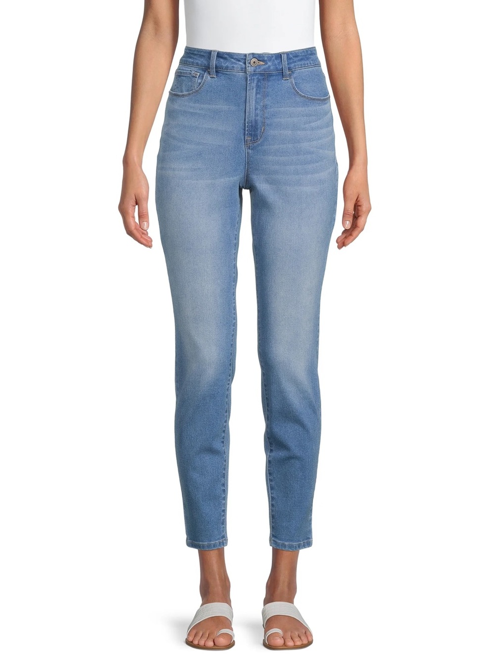 Forever 21 Light Blue High-Rise Ankle Jeans